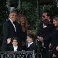  George Clooney et ses invités arrivés à l'hôtel Aman. Mariage de George Clooney et Amal Alamuddin à l'Aman Canal Grande Venice à Venise, le 27 septembre 2014. 