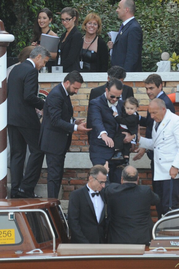 Les invités se mettent en route. Mariage de George Clooney et Amal Alamuddin à l'Aman Canal Grande Venice à Venise, le 27 septembre 2014.