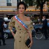 Farida Khelfa lors du dernier défilé de mode "Jean-Paul Gaultier", collection prêt-à-porter printemps-été 2015, au Grand Rex à Paris, le 27 septembre 2014