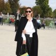 Clotilde Courau (princesse de Savoie) arrive à l'Espace Éphémère du jardin des Tuileries pour assister au défilé Elie Saab prêt-à-porter printemps-été 2015. Paris, le 29 septembre 2014.