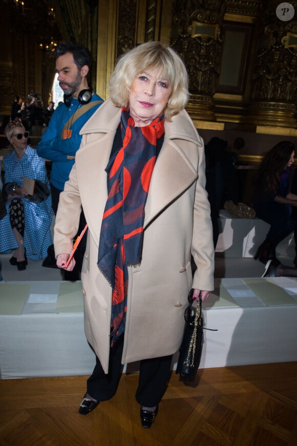 Marianne Faithfull au défilé de mode "Stella McCartney" à l'Opéra Garnier à Paris. Le 3 mars 2014.