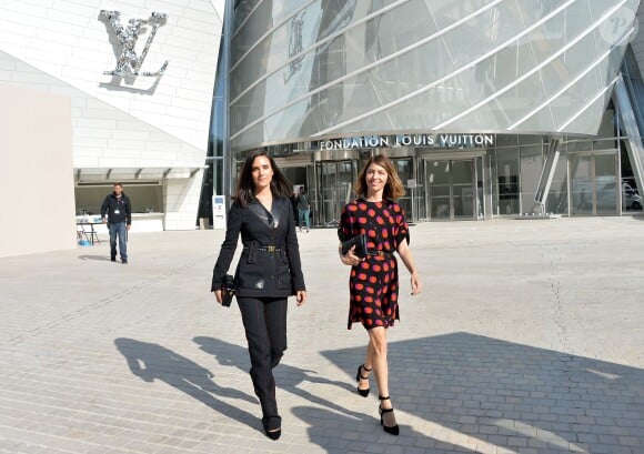 Jennifer Connelly et Sofia Coppola quittent la Fondation Louis Vuitton à l'issue du défilé Louis Vuitton. Paris, le 1er octobre 2014.