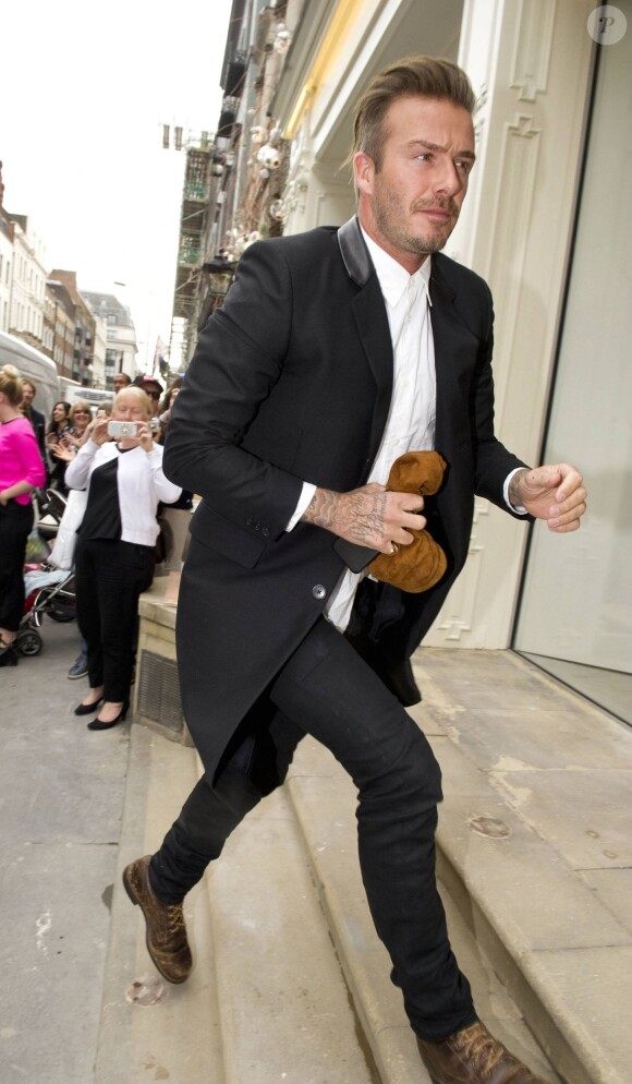 David Beckham - Ouverture de la boutique "Victoria Beckham" sur Dover Street à Londres. Le 25 septembre 2014