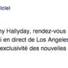 Johnny Hallyday, dans le sillage de l'annonce de sa nouvelle tournée, a annoncé un chat sur sa page Facebook le 2 octobre à 2014 à 21 heures.