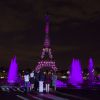 La tour Eiffel en rose - Lancement de la campagne de sensibilisation Octobre Rose (organisé par l'association "Le Cancer Du Sein, Parlons-En !") pour la recherche contre le cancer du sein au Palais National de Chaillot avec l'illumination de la Tour Eiffel en rose, à Paris le 7 octobre 2014