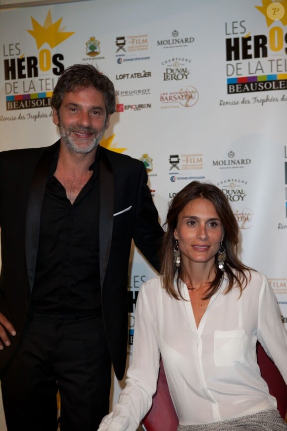 Avy Marciano et sa femme Diane Robert - 3ème festival "Les Heros de la Tele" à Beausoleil le 11 octobre 2014.