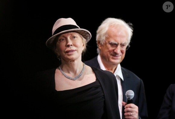 Faye Dunaway et Bertrand Tavernier lors de la soirée d'ouverture du 6e Festival Lumière à Lyon, le 13 octobre 2014.