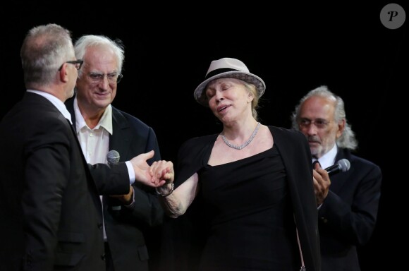 Thierry Frémaux, Bertrand Tavernier et Faye Dunaway lors de la soirée d'ouverture du 6e Festival Lumière à Lyon, le 13 octobre 2014.