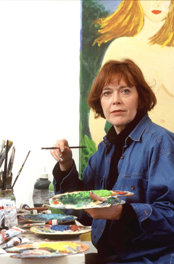 Sylvia Kristel dans son atelier à Bruxelles, le 20 avril 1998.