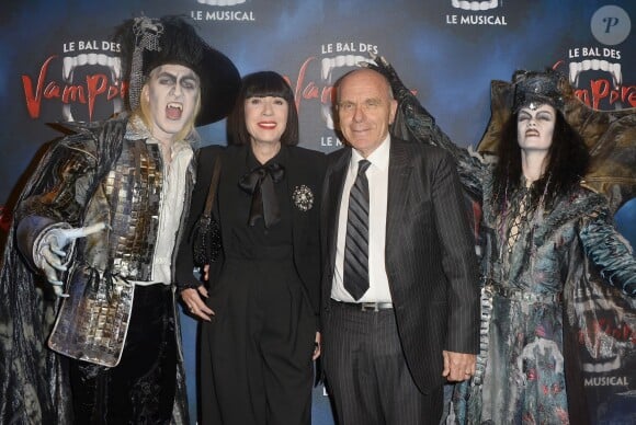 Chantal Thomass et son mari Michel Fabian - Générale de la comédie musicale Le Bal des Vampires, au théâtre Mogador à Paris, le 16 octobre 2014