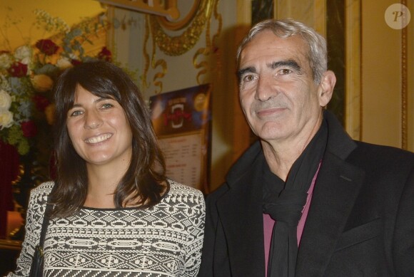 Estelle Denis et Raymond Domenech - Générale de la comédie musicale Le Bal des Vampires, au théâtre Mogador à Paris, le 16 octobre 2014