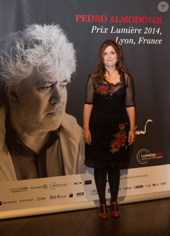Agnès Jaoui - Photocall à l'occasion de l'hommage à Pedro Almodovar qui reçoit le Prix Lumière 2014 à Lyon le 17 octobre 2014