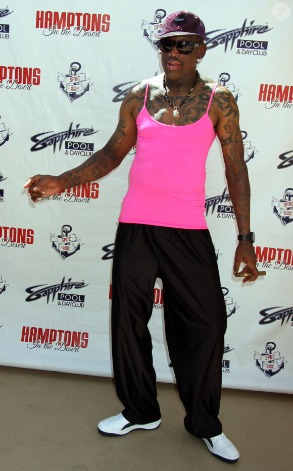Dennis Rodman participe à une soirée au Sapphire Pool & Dayclub à Las Vegas, le 15 juin 2014. 