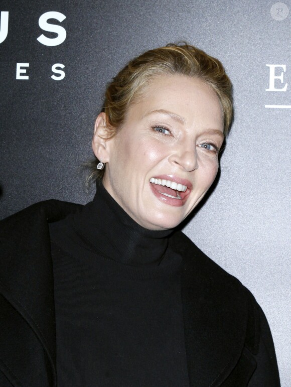 Uma Thurman à l'avant-première du film Une merveilleuse histoire du temps, au musée d'art moderne de New York, le 20 octobre 2014.