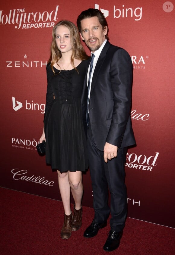 Maya Thurman-Hawke et Ethan Hawke à Beverly Hills, le 10 février 2014.
