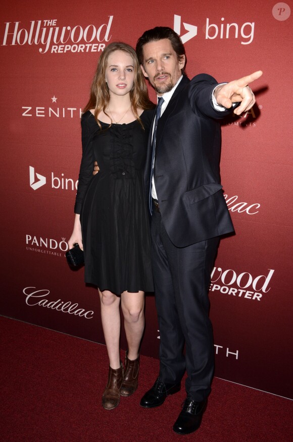 Maya Thurman-Hawke et Ethan Hawke à Beverly Hills, le 10 février 2014.