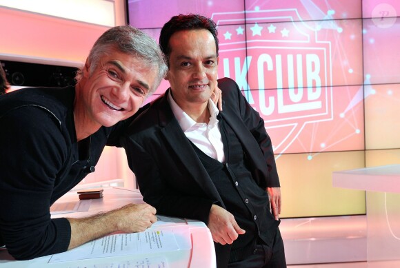 Exclusif - Cyril Viguier et Eric Randriana dans l'émission "Talk Club" sur NRJ12, qui sera diffusée le 18 octobre à 19h40. Tournage le 13 octobre 2014 à Paris.