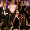 Carla Bruni-Sarkozy assiste au meeting de Nicolas Sarkozy à Nice le 21 octobre 2014.