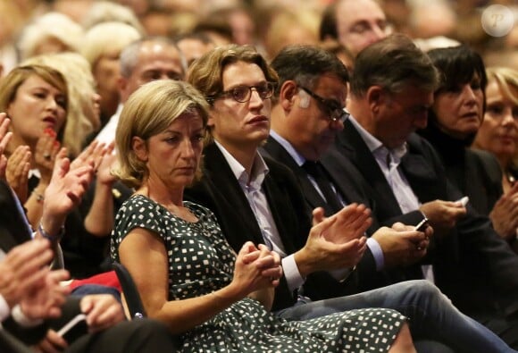 Jean Sarkozy au meeting de Nicolas Sarkozy à Nice le 21 octobre 2014. Carla Bruni-Sarkozy attends the meeting of Nicolas Sarkozy in Nice, South France on October 21, 2014.21/10/2014 - Nice