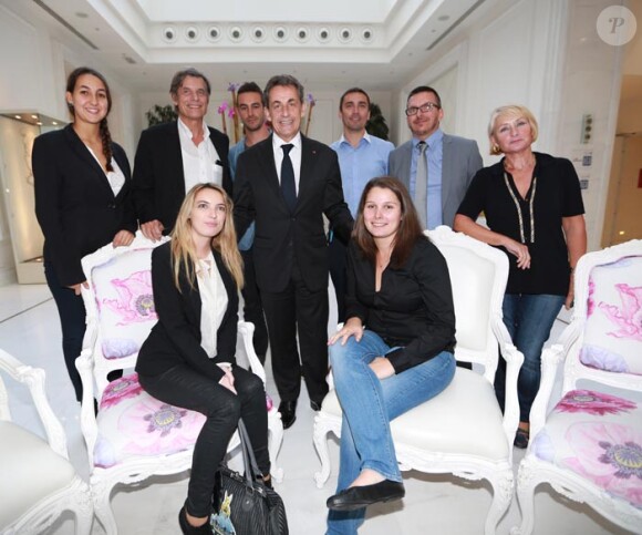 Exclusif - Nicolas Sarkozy en compagnie des lecteurs de Nice-Matin à Nice, le 21 octobre 2014.