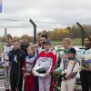 Le prince Carl Philip de Suède fait des tests avec les vainqueurs de la Prince Carl Philip Racing Cup sur le circuit de Karlskoga, le 14 octobre 2014.