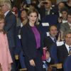 La reine Letizia d'Espagne au 25e anniversaire de l'organisation nationale de transplantation à Madrid, le 22 octobre 2014.