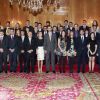 Le roi Felipe VI et la reine Letizia d'Espagne ont donné une audience avant la remise des prix Prince des Asturies le 24 octobre à Oviedo, pour décerner les médailles de la Fondation Prince des Asturies et les diplômes de fin de carrière de l'Université d'Oviedo.