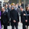 François Hollande lors des obsèques de Christophe de Margerie, président de Total décédé dans un accident d'avion, en l'église Saint-Sulpice à Paris, le 27 octobre 2014