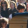 Bernadette Prud'hommes, lors des obsèques de son époux Christophe de Margerie, président de Total décédé dans un accident d'avion, en l'église Saint-Sulpice à Paris, le 27 octobre 2014