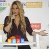 Shakira, enceinte, présente sa collection de jouets avec Fisher-Price à Barcelone le 27 octobre 2014