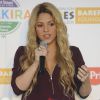 Shakira, enceinte, présente sa collection de jouets en collaboration avec Fisher-Price à Barcelone le 27 octobre 2014