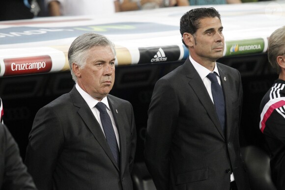 Carlo Ancelotti et Fernando Hierro à Madrid, le 19 août 2014. 