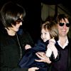 Katie Holmes, Tom Cruise et leur fille Suri à New York, le 16 janvier 2008. 