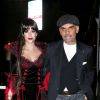 Christian Audigier et sa très belle fiancée Nathalise Sorensen lors d'une soirée Halloween au Pealrs à Hollywood, le 30 octobre 2014
