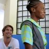 Le nageur français Camille Lacourt, ambassadeur de la campagne Pampers-Unicef contre le tétanos néonatal et maternel, en voyage en Haïti - octobre 2014 