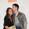 Brian Joubert et son amoureuse Manika Auxire lors de la soirée "We Love Disney Live" au profit de l'association Rêves au Grand Rex à Paris le 3 novembre 2014