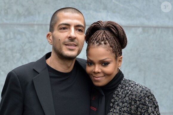 Janet Jackson en comagnie de  son mari Wissam Al Mana au défilé Giorgio Armani pendant la Fashion week de Milan, le 25 février 2013.