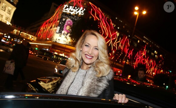 Exclusif - Jerry Hall - Cocktail au "Lafayette Maison" après le coup d'envoi des illuminations de Noël des Galeries Lafayette par Jerry Hall à Paris, le 5 novembre 2014.