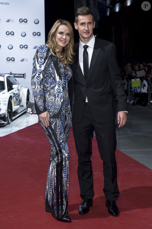 Miroslav Klose et sa femme Sylwia lors de la soirée de gala "GQ Men of the Year Award" à Berlin en Allemagne le 6 novembre 2014.
