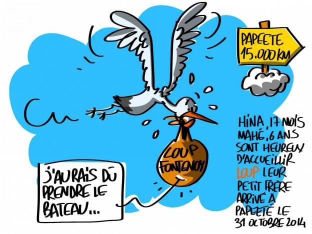 Maud Fontenoy a annoncé la naissance de Loup avec cette image, le 6 novembre 2014