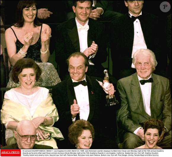 Anjelica Huston et Jack Nicholson se retrouvent aux Oscars 1998