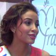 Flora Coquerel en interview pour Purepeople, lors de la conférence de presse de Miss France 2015, le 13 novembre 2014