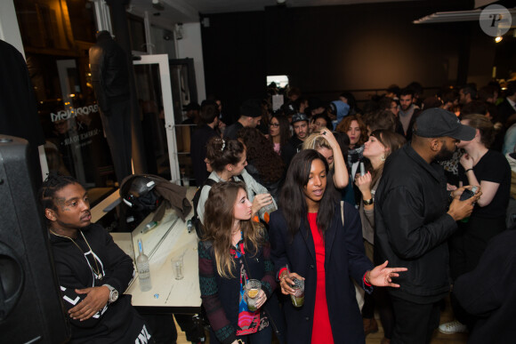 Soirée de lancement du bomber Brondinski x Surface to Air à la boutique Surface to Air, dans le 3e arrondissement. Paris, le 13 novembre 2014.