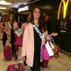 Semi-Exclusif - Malaurie Eugenie (Miss Aquitaine 2014) au départ de l'aéroport de Paris-Charles-de-Gaulle à destination de Punta Cana, le 14 novembre 2014.