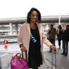 Semi-Exclusif - Ludy Langlade (Miss Mayotte 2014) au départ de l'aéroport de Paris-Charles-de-Gaulle à destination de Punta Cana, le 14 novembre 2014.