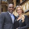 Teddy Riner et Adriana Karembeu lors de la 154e vente aux enchères des Hospices de Beaune, le 16 novembre 2014 à Beaune