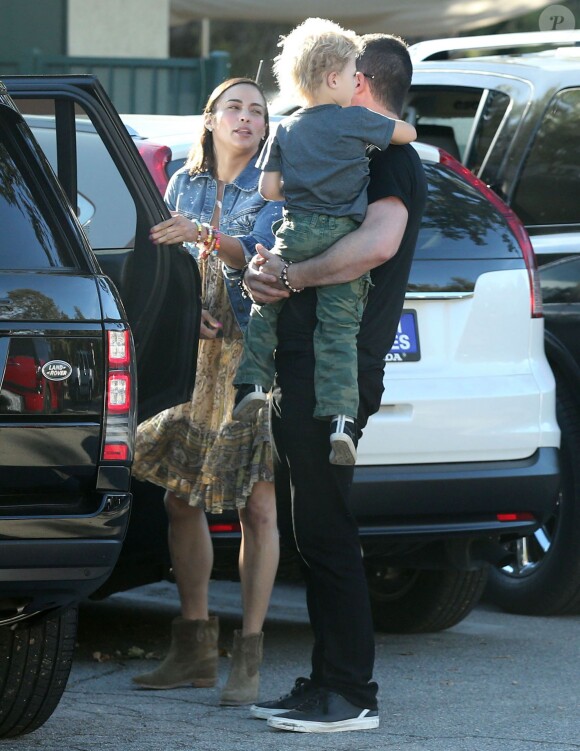 Exclusif - Robin Thicke et son ex femme Paula Patton se sont retrouvés pour passer la journée en famille avec leur fils Julian à Los Angeles. Le 5 novembre 2014.