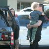 Exclusif - Robin Thicke et son ex-femme Paula Patton avec leur fils Julian à Los Angeles. Le 5 novembre 2014.