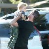 Exclusif - Robin Thicke et son ex femme Paula Patton se sont retrouvés pour passer la journée en famille avec leur fils Julian à Los Angeles. Le 5 novembre 2014.