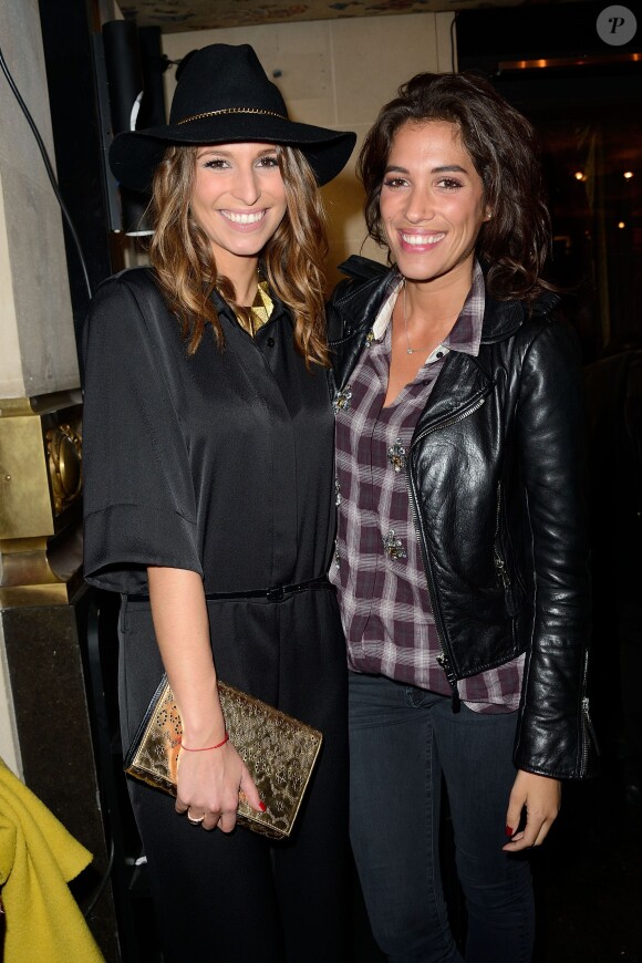 Laury Thilleman et Laurie Cholewa assistent aux illuminations de Noël et de la Tombola du Comité du Faubourg-Saint-Honoré. Paris, le 18 novembre 2014.